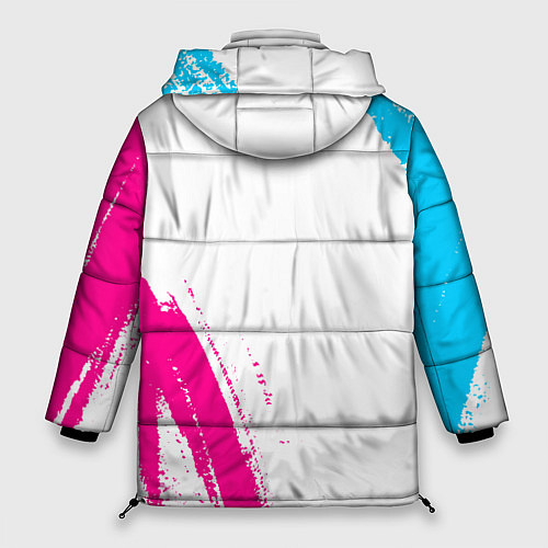 Женская зимняя куртка Nine Inch Nails neon gradient style: надпись, симв / 3D-Черный – фото 2