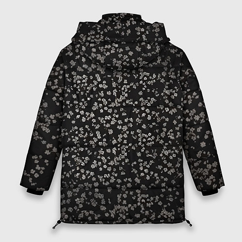 Женская зимняя куртка Цветочки вишни / 3D-Черный – фото 2