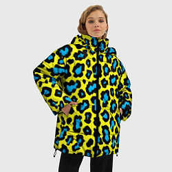 Куртка зимняя женская Кислотный леопард паттерн, цвет: 3D-черный — фото 2
