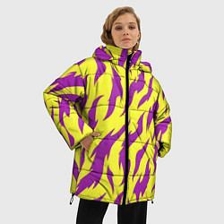 Куртка зимняя женская Кислотный тигр паттерн, цвет: 3D-черный — фото 2
