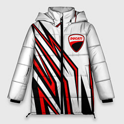 Куртка зимняя женская Ducati - абстрактные линии, цвет: 3D-светло-серый