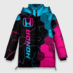 Куртка зимняя женская Honda - neon gradient: по-вертикали, цвет: 3D-черный