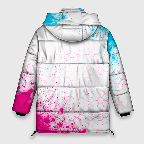 Женская зимняя куртка Sally Face neon gradient style: надпись, символ / 3D-Черный – фото 2