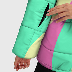 Куртка зимняя женская Полосатая цветная абстракция, цвет: 3D-светло-серый — фото 2