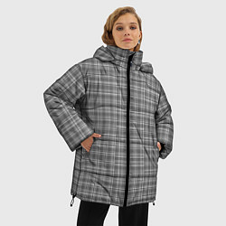 Куртка зимняя женская Клетка серая, цвет: 3D-черный — фото 2