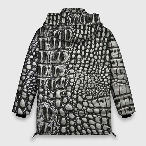 Женская зимняя куртка Кожа крокодила - текстура / 3D-Красный – фото 2