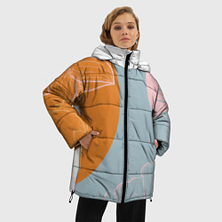 Куртка зимняя женская Минималистичный лотос, цвет: 3D-светло-серый — фото 2