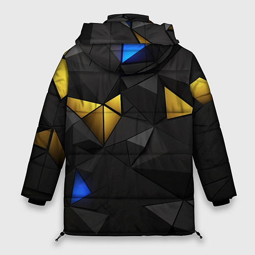 Женская зимняя куртка Black yellow geometry / 3D-Красный – фото 2