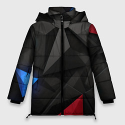 Куртка зимняя женская Black blue red elements, цвет: 3D-черный