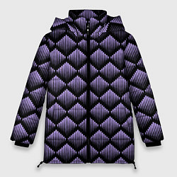 Куртка зимняя женская Фиолетовые выпуклые ромбы, цвет: 3D-красный