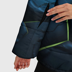 Куртка зимняя женская Разлом объемных зеленых плит, цвет: 3D-светло-серый — фото 2