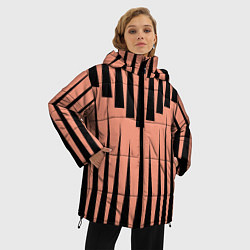 Куртка зимняя женская Терракотовая строгая геометрия, цвет: 3D-черный — фото 2