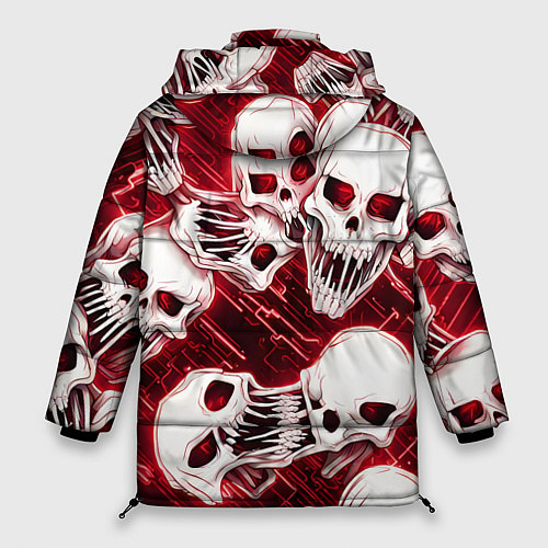 Женская зимняя куртка Черепа киберпанк / 3D-Черный – фото 2