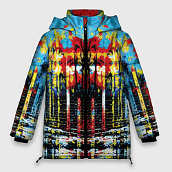 Куртка зимняя женская Зеркальная абстракция - нейросеть, цвет: 3D-красный
