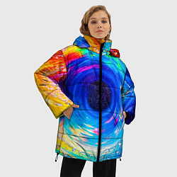 Куртка зимняя женская Портал водоворот в иное измерение, цвет: 3D-красный — фото 2