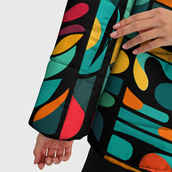 Куртка зимняя женская Абстрактный красочный паттерн - мода, цвет: 3D-черный — фото 2