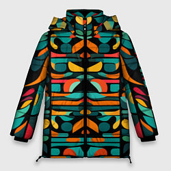Куртка зимняя женская Абстрактный красочный паттерн - мода, цвет: 3D-красный