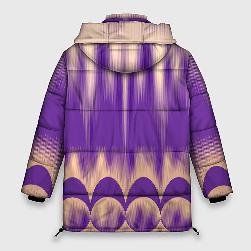 Женская зимняя куртка Фиолетовый градиент в полоску / 3D-Светло-серый – фото 2
