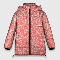 Женская зимняя куртка Цветочный персиковый