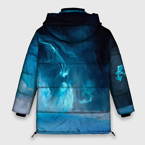 Женская зимняя куртка Зимний ледяной дракон / 3D-Черный – фото 2