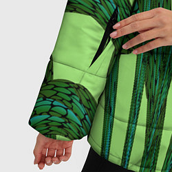 Куртка зимняя женская Зеленый растительный мотив, цвет: 3D-красный — фото 2