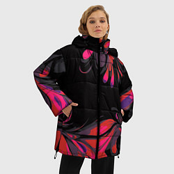 Куртка зимняя женская Красный привкус на черном, цвет: 3D-красный — фото 2