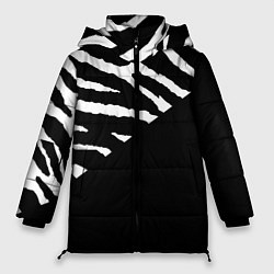 Куртка зимняя женская Полосы зебры с черным, цвет: 3D-черный