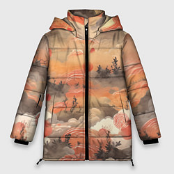 Куртка зимняя женская Japen pattern, цвет: 3D-черный