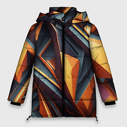 Женская зимняя куртка Разноцветная 3D геометрия узоров метавселенной
