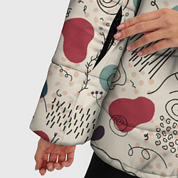 Куртка зимняя женская Флоральная абстракция с пятнами, цвет: 3D-светло-серый — фото 2