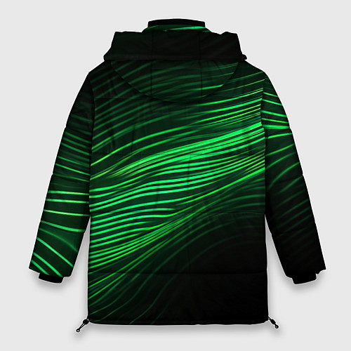 Женская зимняя куртка Green neon lines / 3D-Черный – фото 2