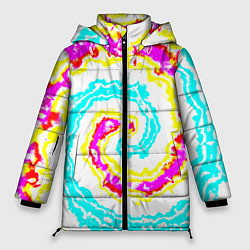 Куртка зимняя женская Тай-дай триппи, цвет: 3D-светло-серый