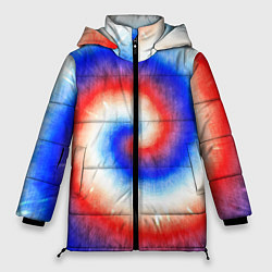 Куртка зимняя женская Тай-дай Российский флаг, цвет: 3D-светло-серый