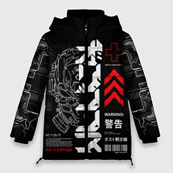 Куртка зимняя женская Кибер арт в Японском стиле, цвет: 3D-черный
