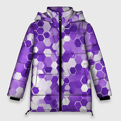 Куртка зимняя женская Кибер Hexagon Фиолетовый, цвет: 3D-черный