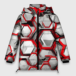 Женская зимняя куртка Кибер Hexagon Красный