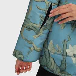 Куртка зимняя женская Цветущие ветки миндаля - картина ван Гога, цвет: 3D-светло-серый — фото 2