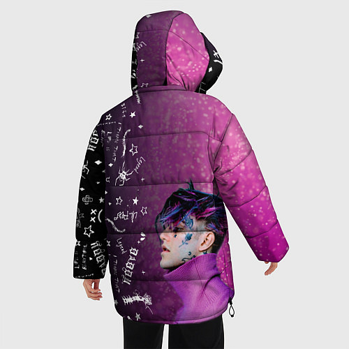 Женская зимняя куртка Лил Пип тату фиолетовый / 3D-Светло-серый – фото 4