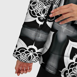 Куртка зимняя женская Квадратная мандала узор, цвет: 3D-черный — фото 2