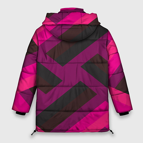 Женская зимняя куртка Розовый и тёмный паттерн / 3D-Черный – фото 2