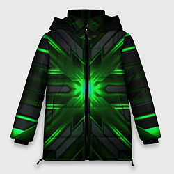 Женская зимняя куртка Зеленый свет в абстракции