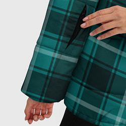 Куртка зимняя женская Шотландка зелёный, цвет: 3D-черный — фото 2