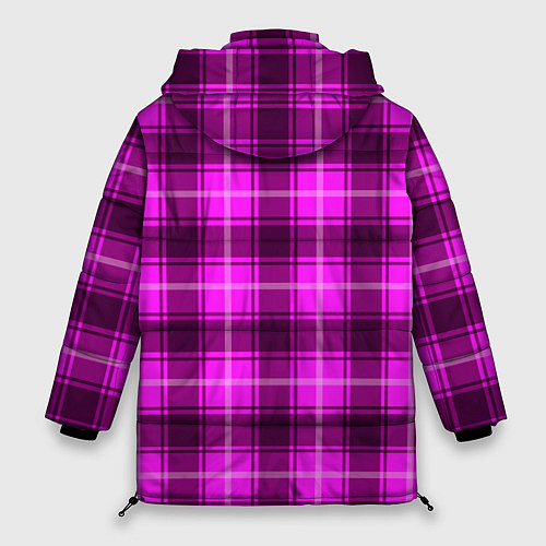 Женская зимняя куртка Шотландка розовая / 3D-Черный – фото 2