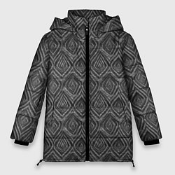Куртка зимняя женская Узоры вязанный стиль, цвет: 3D-светло-серый