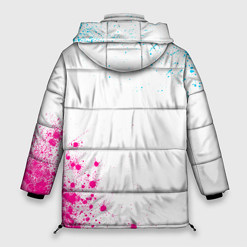 Женская зимняя куртка Danganronpa neon gradient style: надпись, символ / 3D-Черный – фото 2