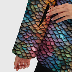 Куртка зимняя женская Разноцветная чешуя дракона, цвет: 3D-красный — фото 2