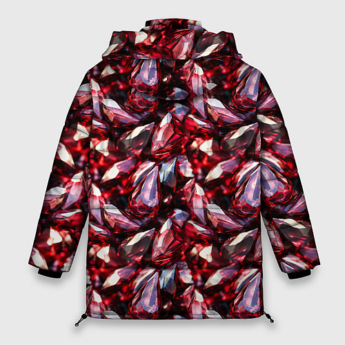 Женская зимняя куртка Рубиновый паттерн / 3D-Черный – фото 2