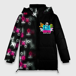 Куртка зимняя женская Игра в кальмара x Fall Guys, цвет: 3D-светло-серый