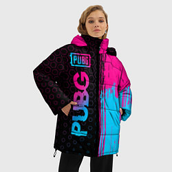 Куртка зимняя женская PUBG - neon gradient: по-вертикали, цвет: 3D-черный — фото 2