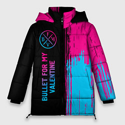 Куртка зимняя женская Bullet For My Valentine - neon gradient: по-вертик, цвет: 3D-черный